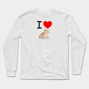 I HEART CUTE FLUFFY TABBY KITTEN Long Sleeve T-Shirt